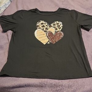 Black Kids Shirt with Heart Design